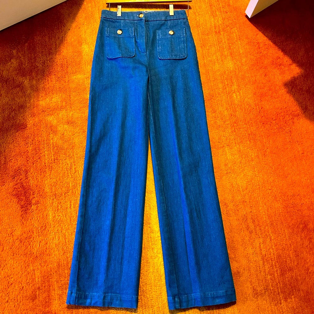 Sezane denim Dan trousers-Cyan